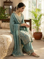 GMY Silk Embroidered Palazzo Set