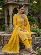 GMY Silk Embroidered Palazzo Set