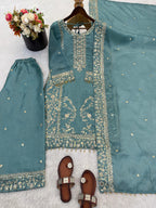 GMY Silk Embroidered Palazzo Set
