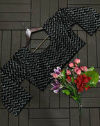 Midnight Chevron Drape Saree